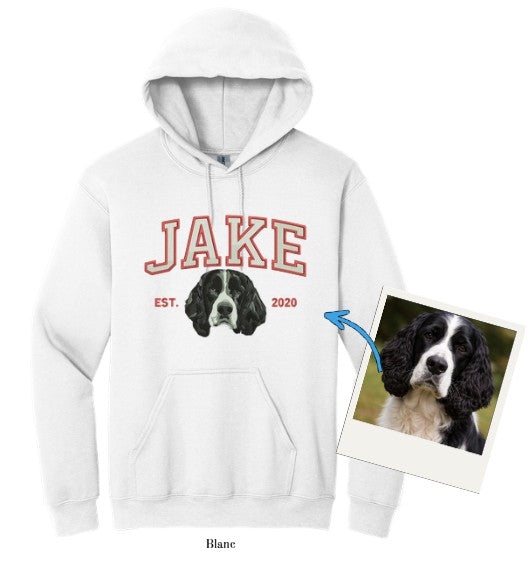 Hoodie personnalisé brodé – Portrait de ton animal de compagnie