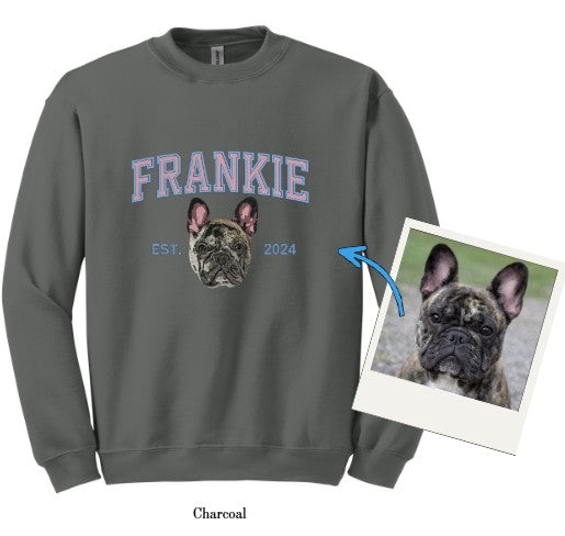 Crewneck personnalisé brodé – Portrait de ton animal de compagnie